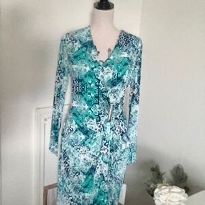 Calvin K,  Surplice neck sheath dress, 10